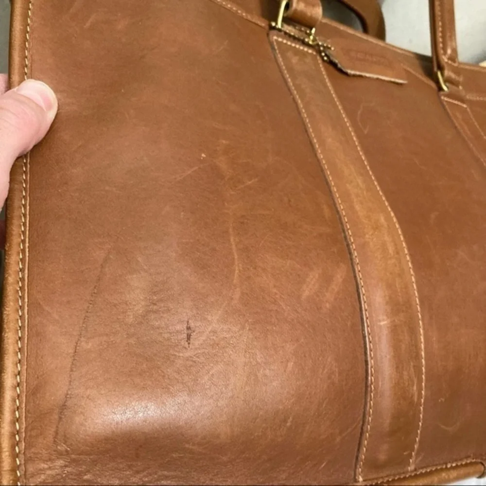 Coach vintage English tan leather briefcase laptop work bag